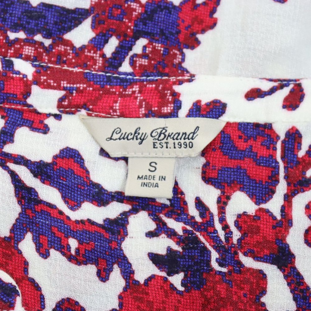 Lucky Brand Womens Small Floral Button Front Shirt Top - Picture 5 of 5
